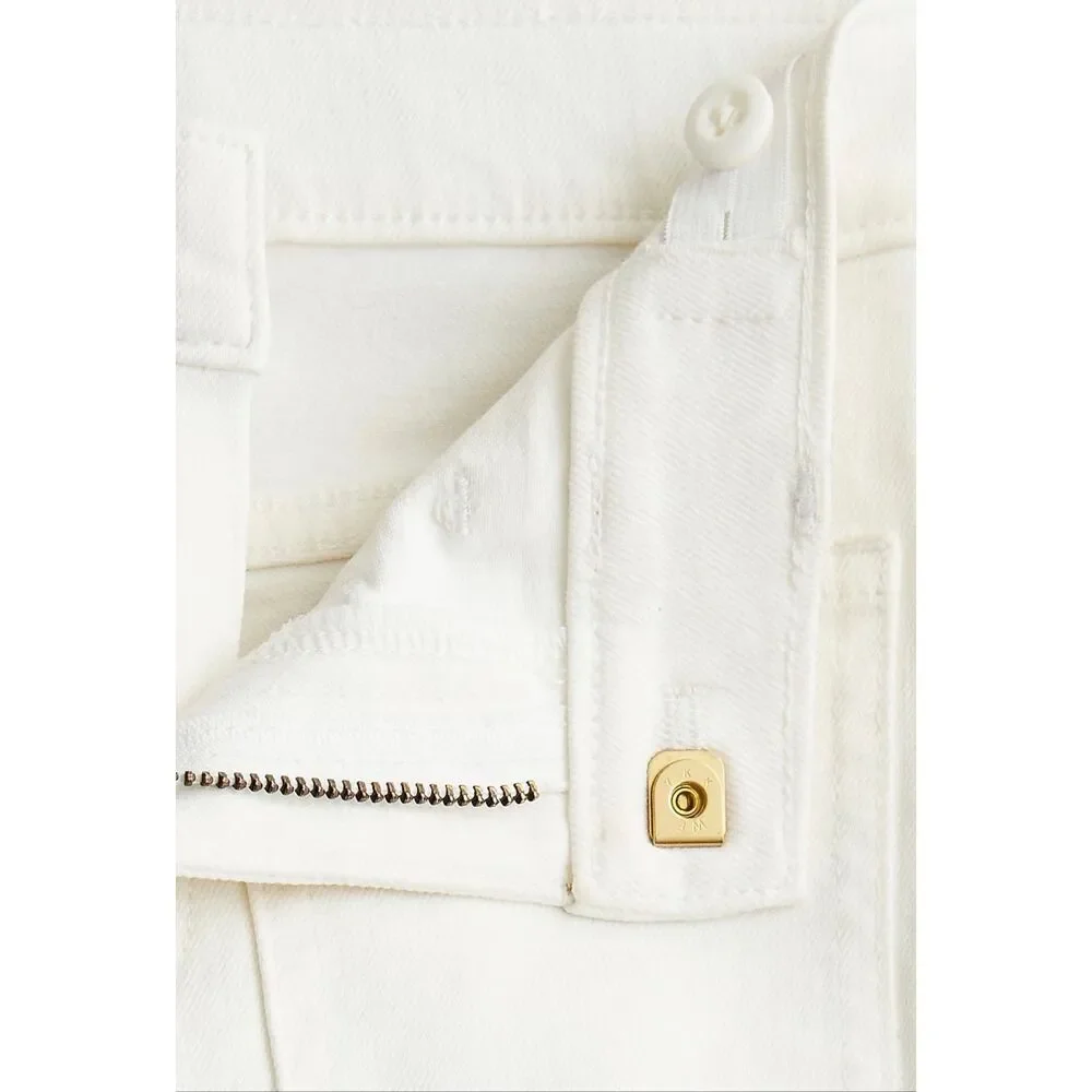 J.Crew Girls' Sailor stretch denim trouser in white  NWT size 5